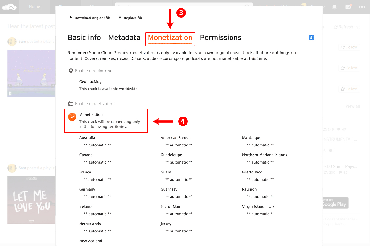 enabling monetization on your soundcloud track step-3-&-4