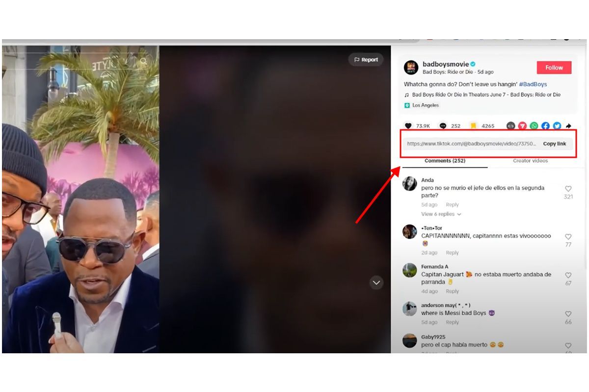 how to get a tiktok video url on desktop step image 2