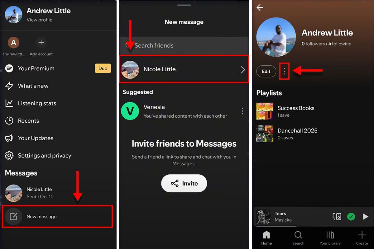 Spotify. Send Button Spotify Messages: How to Send DMs on Spotify and Chat With Friends