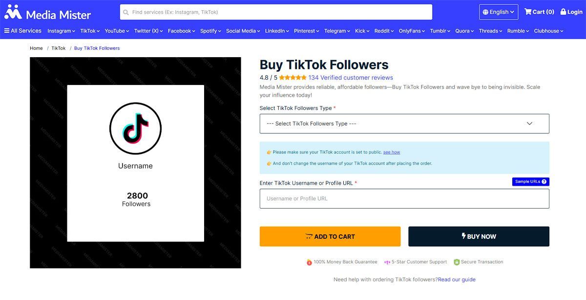 media mister best sites to buy tiktok followers