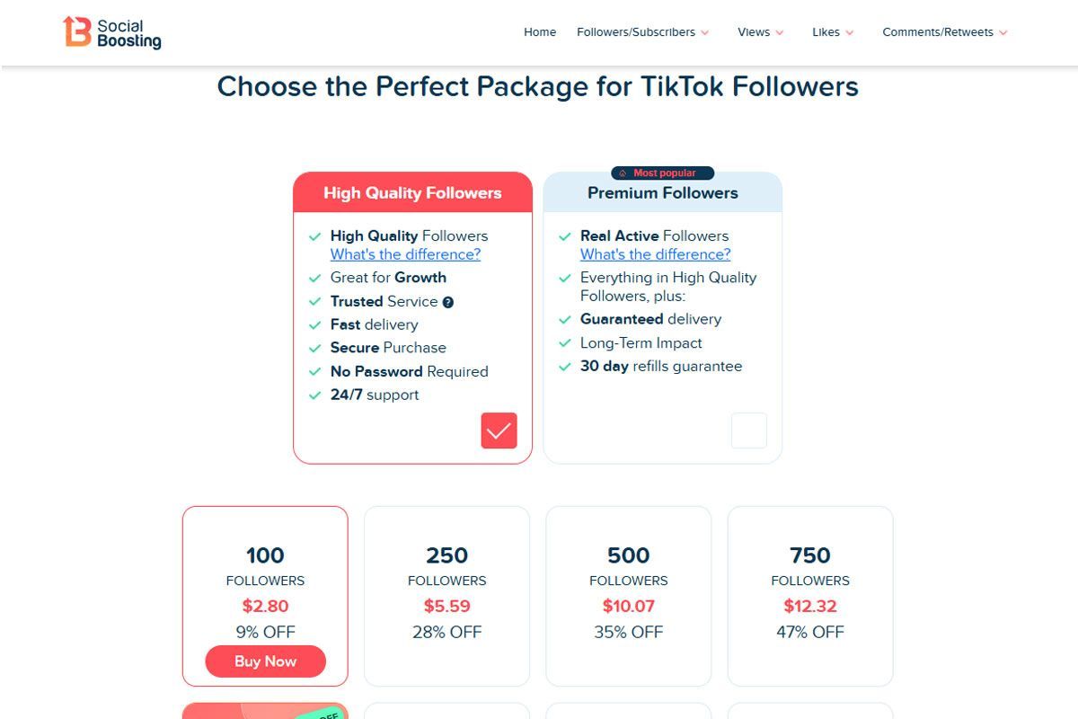 social boosting best sites to buy tiktok followers